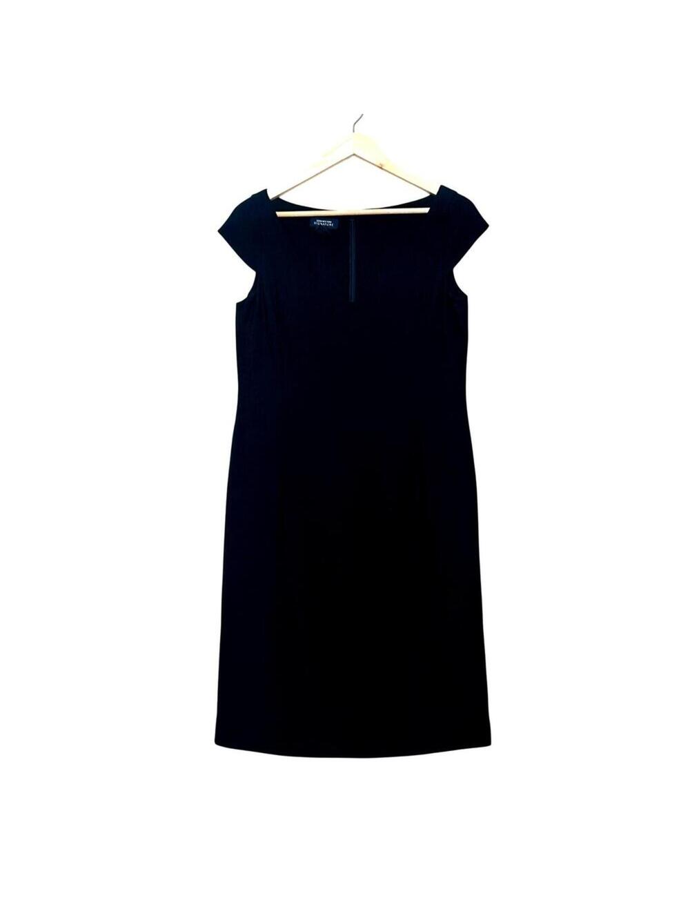 Jones New York Signature Black Sheath Dress 10 Short Sleeve Classic Workwear